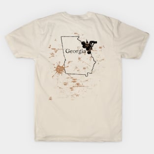 Georgia Off Road ATV Mud State Map T-Shirt